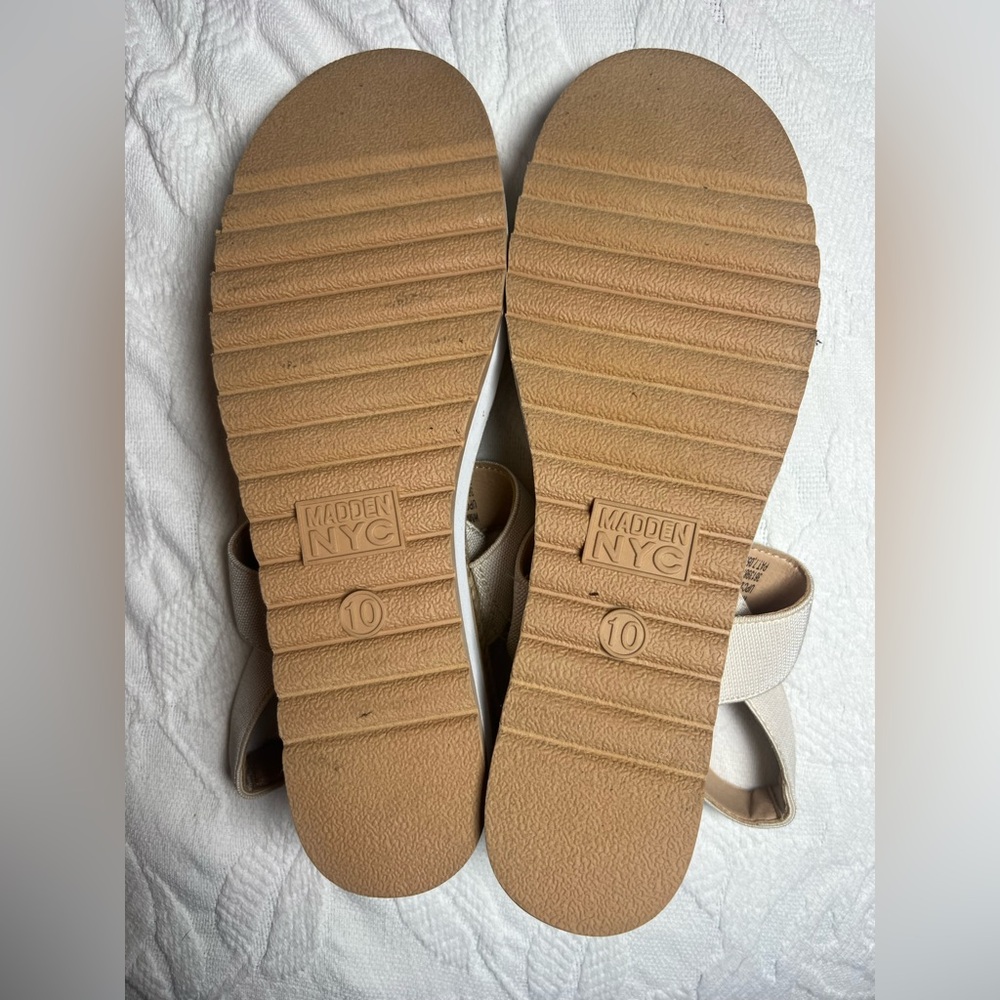 Steve Madden NYC Platform Sandals Cream Espadrille Size 10 - Picture 7 of 8